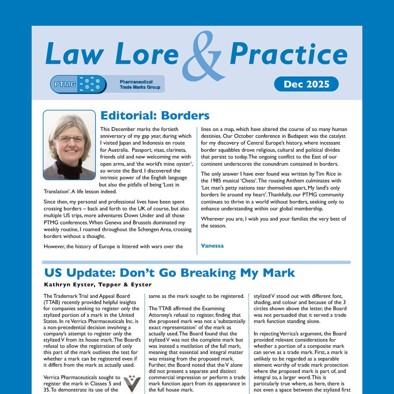 The cover of the December 2025 Law Lore & Practice newsletter